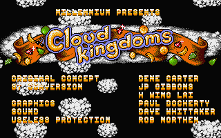 Cloud Kingdoms title screen for Atari ST